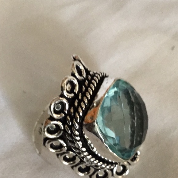 NWOT Blue Topaz wrap Gorgeous 925 Size 8 Awesome - Picture 7 of 7